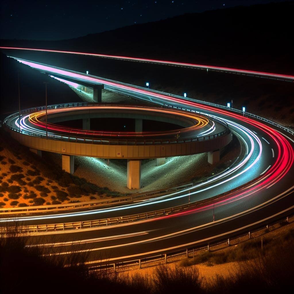 realistic photo of a circular highway 